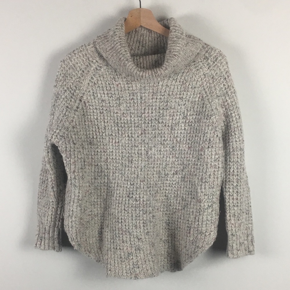 Free People Crop Side Turtle Neck Knit Sweater XS